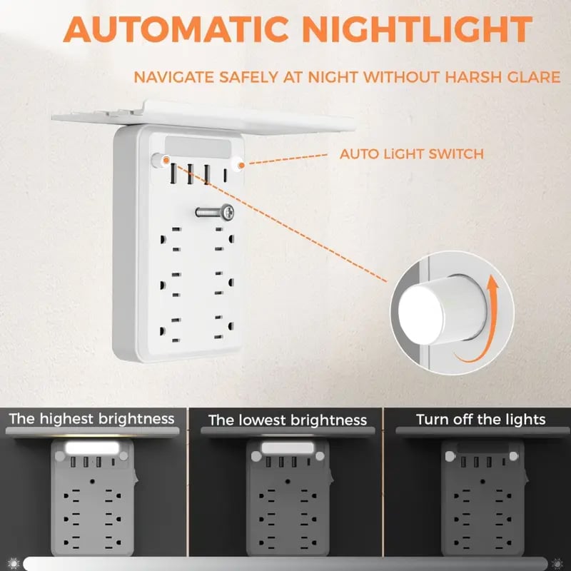 💥🎁Wall Outlet Extender with Shelf Night