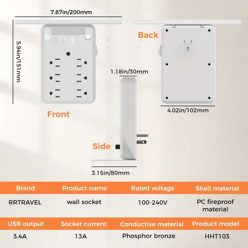 💥🎁Wall Outlet Extender with Shelf Night
