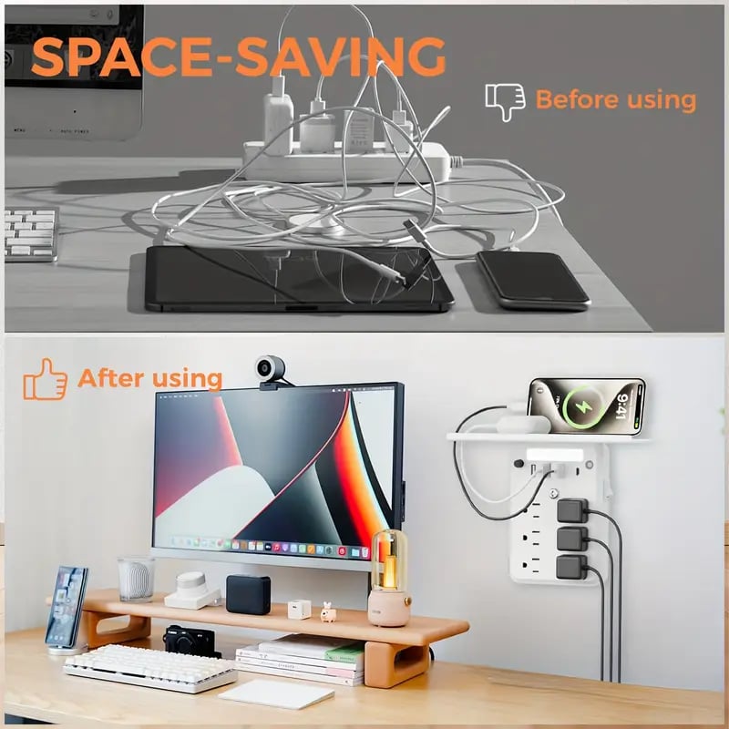 💥🎁Wall Outlet Extender with Shelf Night